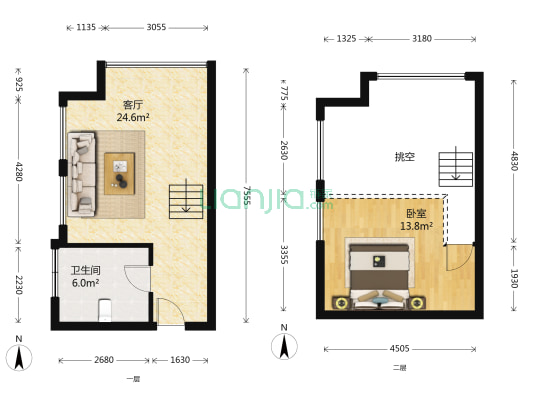 汇金中央广场 1室1厅1卫 38平方