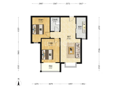 名流美域 2室1厅 南-涿州名流美域户型图