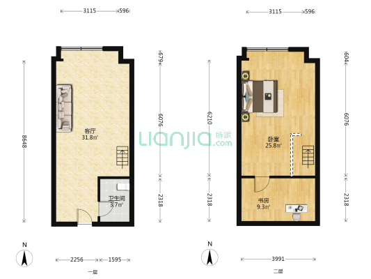 杜克SOHO 2室1厅1卫 52平方