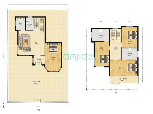 靓马庄园北区 4室1厅3卫 246平方