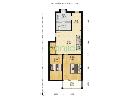 精密巷（路） 2室2厅1卫 71平方