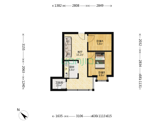 营福巷67号 2室1厅1卫 42平方