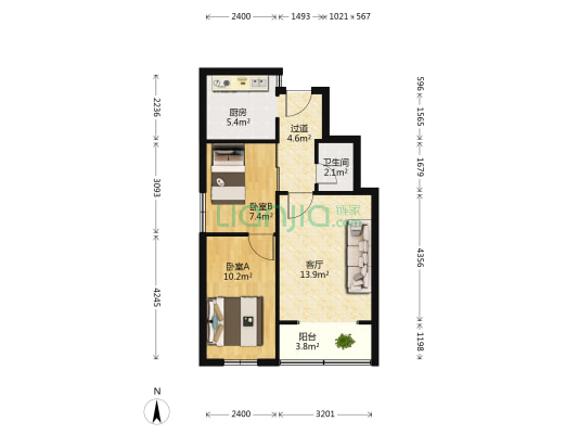 西马后路 2室1厅1卫 53平方