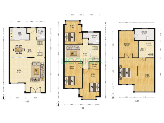 水岸蓝桥(别墅) 4室3厅3卫 297平方