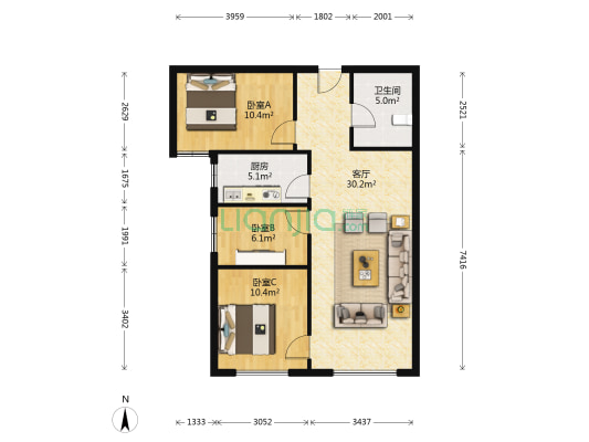 采光充足，视野开阔，交通便利，配套齐全-户型图