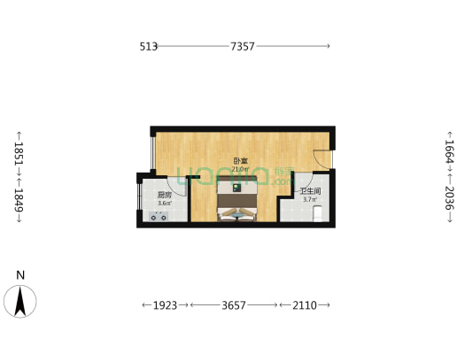 云尚城 1室0厅1卫 40平方
