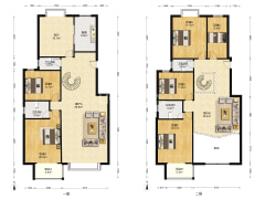 范阳路一梯两户洋房大跃层精装修带车库和地下室税费低-涿州中央公馆户型图