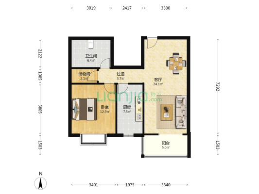 安居·505小区 1室1厅1卫 82平方