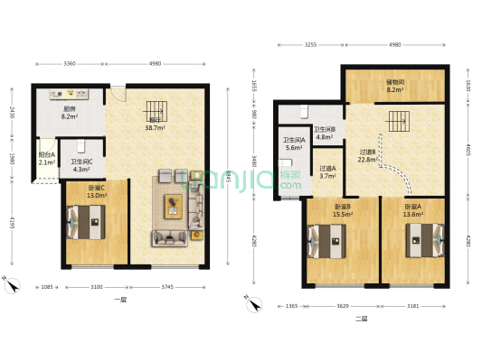 保利国宾首府 3室1厅3卫 88平方