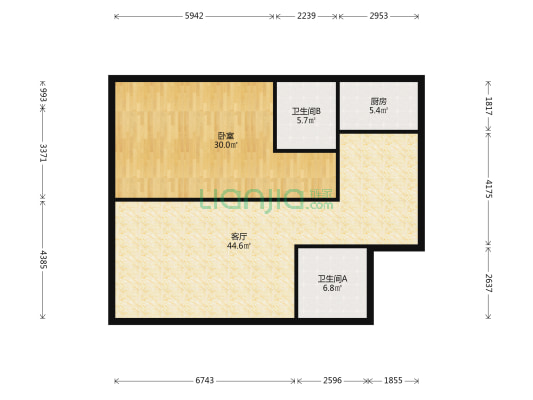 国通广场 1室1厅2卫 145平方