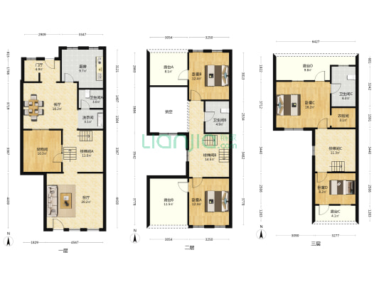 大运河孔雀城（雅运园1.4期） 4室2厅4卫 190平方