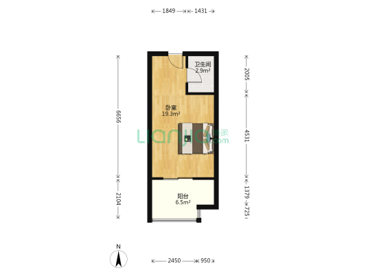 龙城公寓 1室0厅1卫 41平方