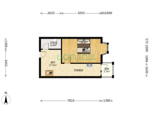 馨美家园 1室1厅1卫 50平方