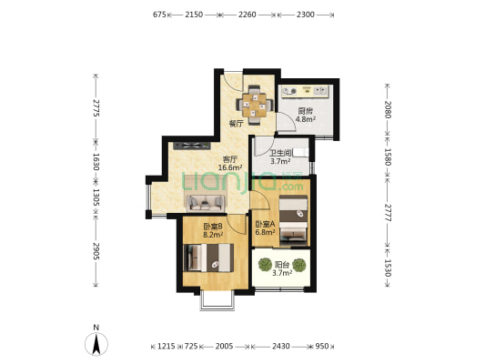 滨水二里 2室1厅1卫 60平方