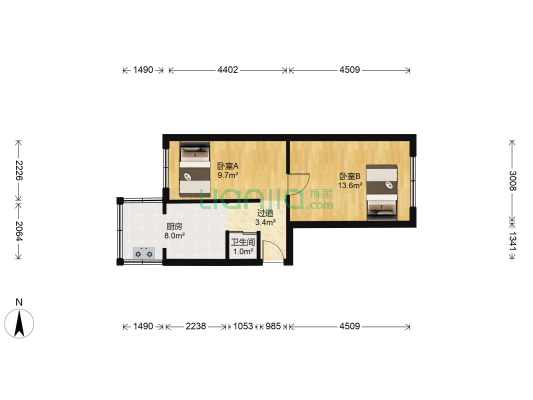 南昌社区 2室0厅1卫 49平方