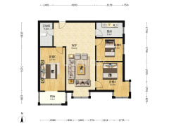 好户型，好楼层三居室，中等装修，位置，楼层很好。-涿州水岸花城户型图