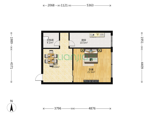 云天楼 1室1厅1卫 152平方