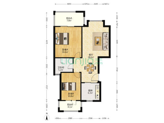 尚城墅 2室1厅1卫 89平方
