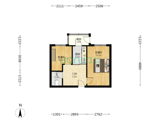 海城小区 2室0厅1卫 47平方