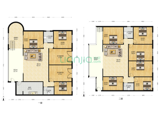 建兴路20号 11室2厅4卫 395平方