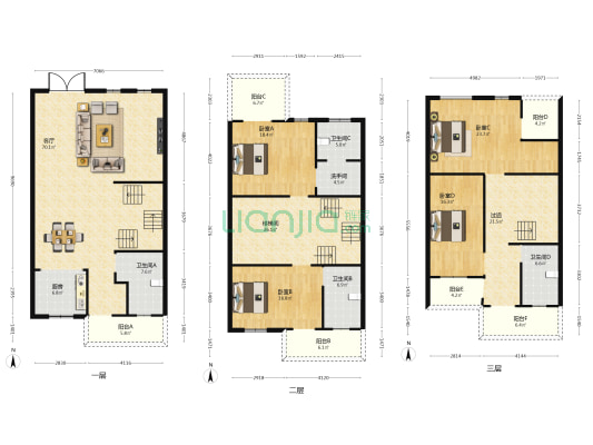 西城豪庭 4室1厅5卫 260平方
