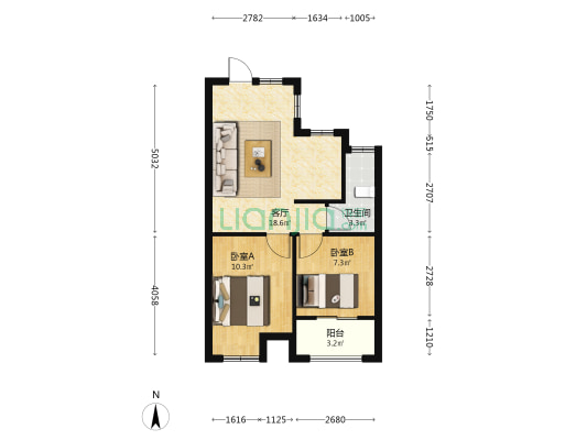 樟岚郡 2室1厅1卫 60平方