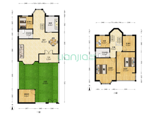 尚湖别墅区一区 5室1厅2卫 140平方