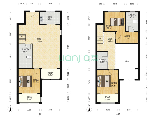 鸿坤理想尔湾 3室1厅3卫 143平方