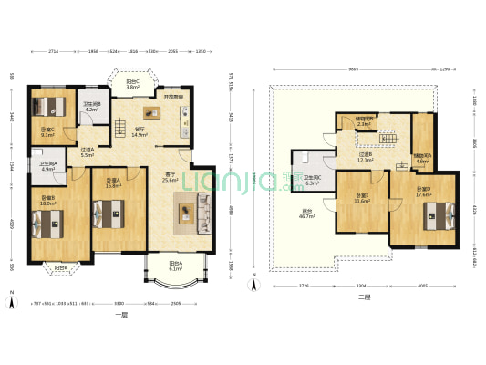 星洲花园红树林 5室2厅3卫 183平方