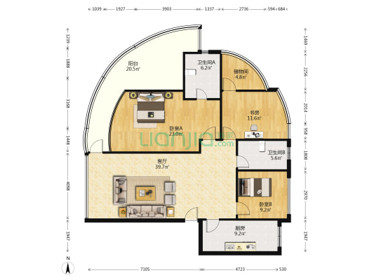 海怡花园(浦东) 3室1厅2卫 163平方