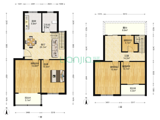 枫景苑C区 1室1厅1卫 124平方