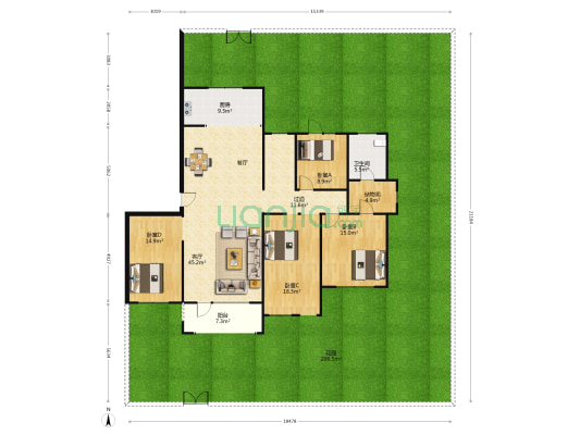 和达璟城紫御 4室1厅1卫 174平方