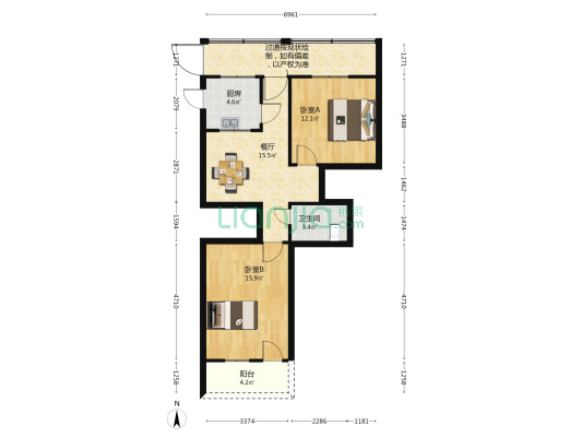 学士路 2室1厅1卫 75平方