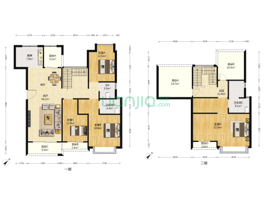 未来方舟E2组团 4室1厅3卫 208平方