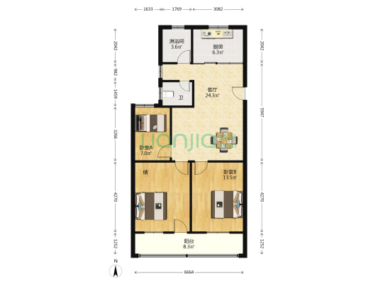 双元路6号 2室1厅2卫 98平方