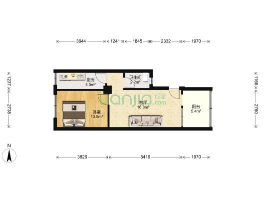 兴东路 1室1厅1卫 51平方