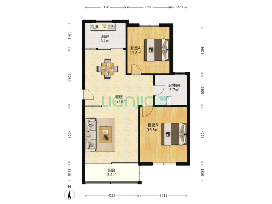 胡同新村 2室1厅1卫 103平方