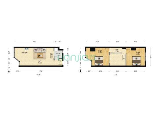 城市广场 2室1厅1卫 82平方