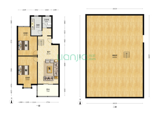 兴盛楼小区 2室1厅1卫 96平方