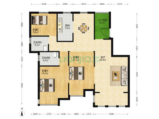 中建城中壹号公馆 3室1厅2卫 144平方