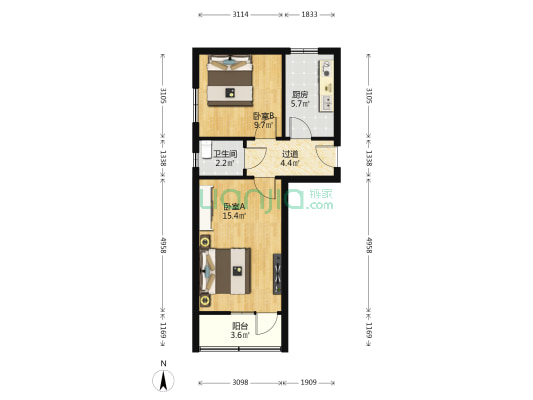 逍遥小区 (江西路) 2室0厅1卫 47平方
