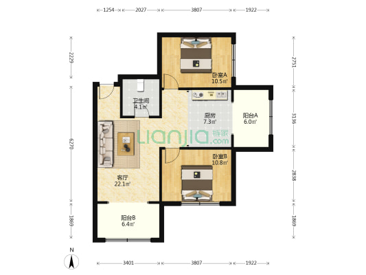 学府拾號 2室1厅1卫 94平方