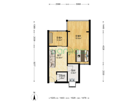 教委大院 2室1厅1卫 47平方