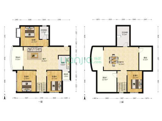 东坡蓝岸 4室2厅2卫 164平方