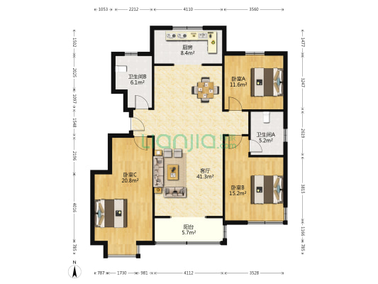 教育局宿舍坊子小区 3室1厅2卫 0平方