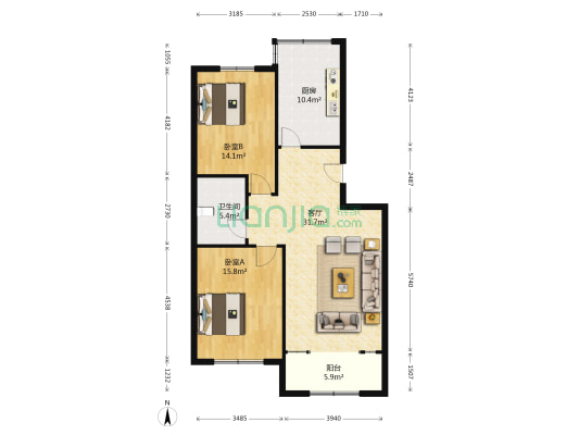 信合小区 2室1厅1卫 99平方