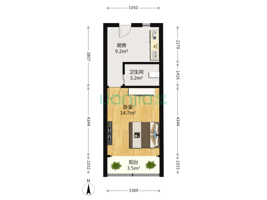 合阳小区 1室0厅1卫 37平方