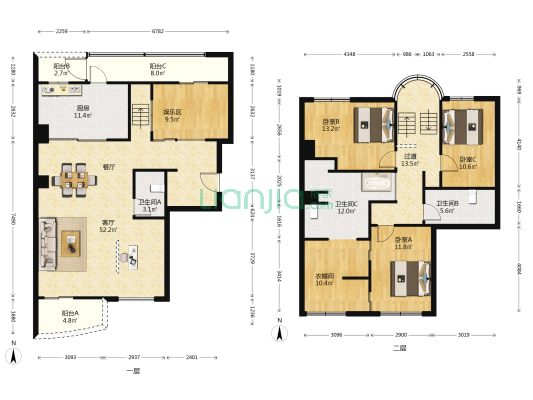 鹿特丹花园 3室1厅3卫 220平方