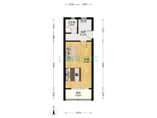 谈家桥路80弄 1室0厅1卫 39平方