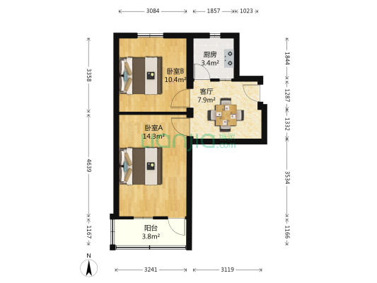 金家弄 2室1厅0卫 52平方